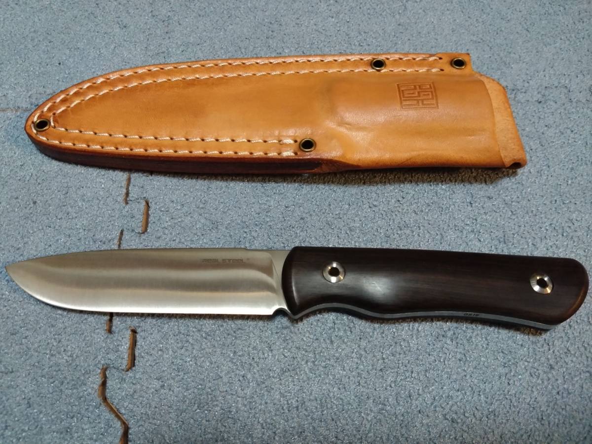 専門店では Real Steel ブッシュクラフトナイフ コンベックスグラインド 未使用品 ハンティングナイフ、狩猟刀