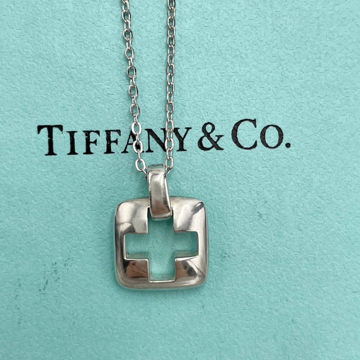 美品 Tiffany ティファニー クロス サークル ネックレス チャーム 925