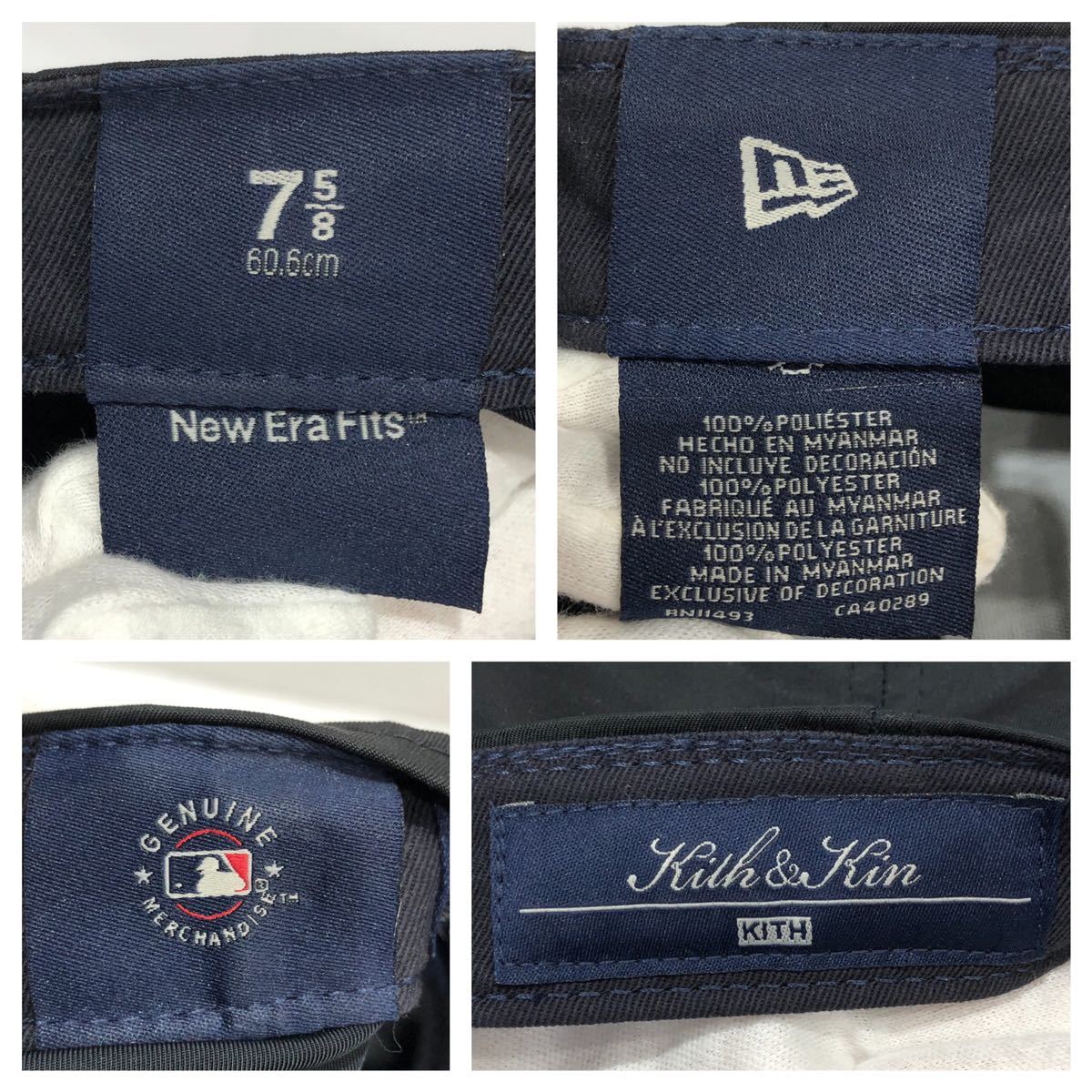 【NEW ERA】ニューエラ Kith x New Era For Yankees Laurel Low Profile 59Fifty ヤンキース キャップ ブラック メンズ 75/8 ts202309_画像7