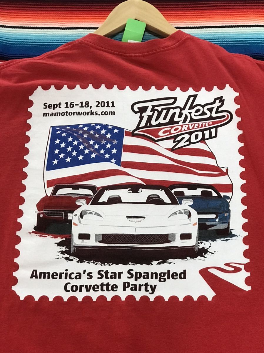 Funfest Corvette 2011 Tシャツ　コルベット　ファンフェスト　アメリカ　イリノイ州　カーショー　世田谷ベース　古着　アメカジ　企業_画像1