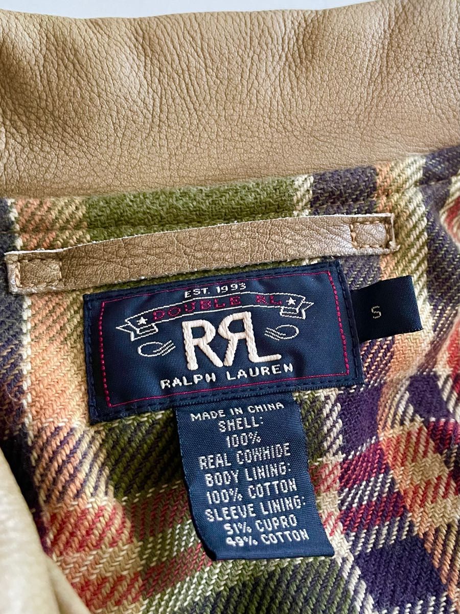 RRL ダブルアールエル　レザージャケット Sサイズ 美品　ラルフローレン RALPH LAUREN