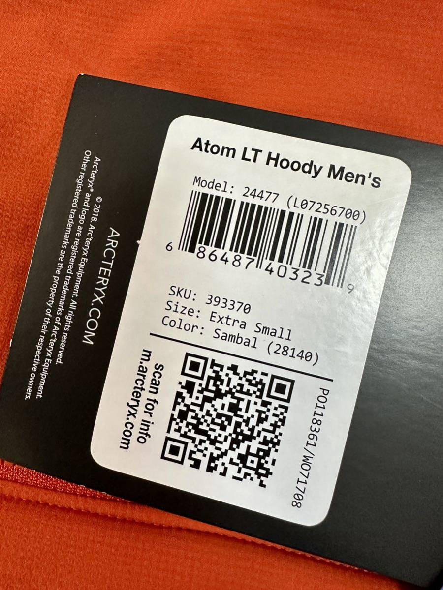 国内正規　ARC'TERYX アークテリクス 24477 ATOM LT HOODY アトム LT フーディ メンズ 超美品　送料_画像7