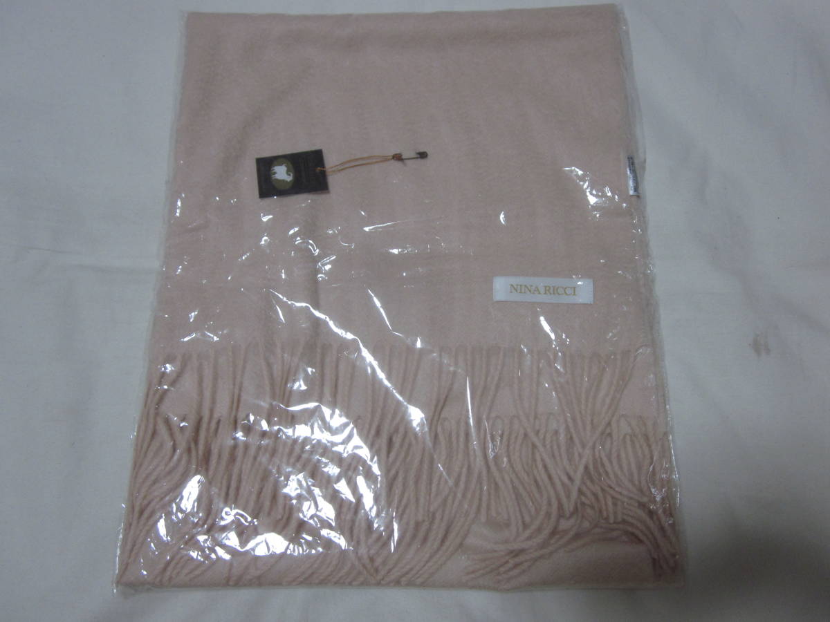 #[NINA RICCI]#[ Nina Ricci ]#[ cashmere 100%]#[ stole muffler ]#[ unused ]#[60×150 centimeter ]# beige postage 230 jpy 