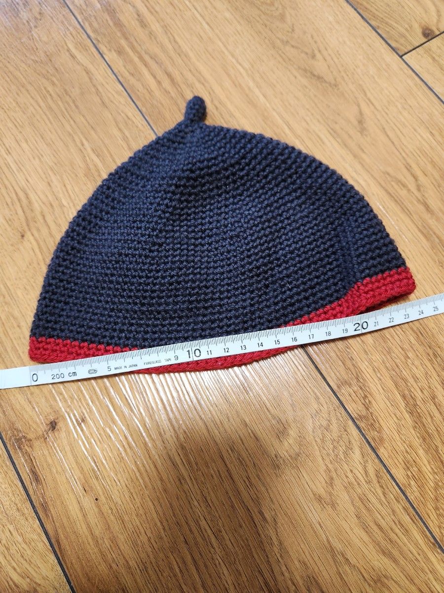 どんくり帽子 ベビー 手編み ハンドメイド ブラック
