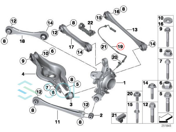 BMW F20 F21 F22 F23 F87 リア スピードセンサー ABSセンサー 左右共通 116i 118d 118i M135i 220i M235i M240i M2 34526884421_画像5