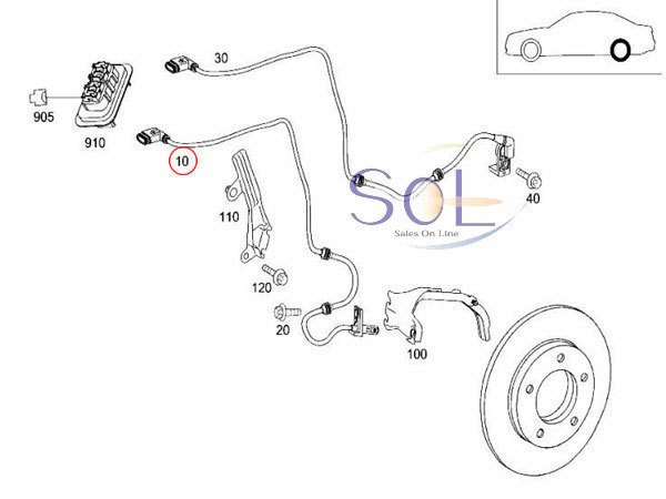 ベンツ W221 スピードセンサー 前後左右1台分セット S350 S500 S600 S63 S65 2219050001 2215400317 2215401217 2219050201_画像2