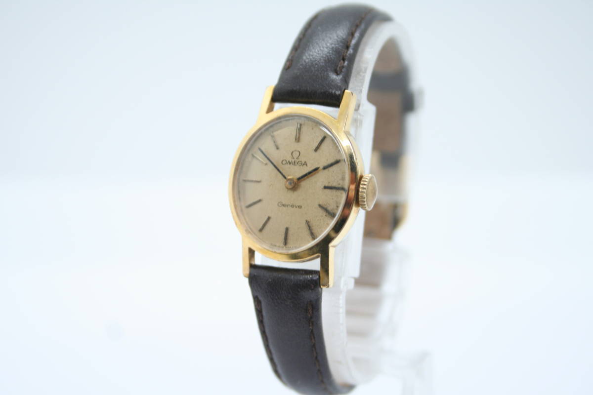 良品 不動】OMEGA Geneve 511 0411 Hand-Winding Oval Gold Dial