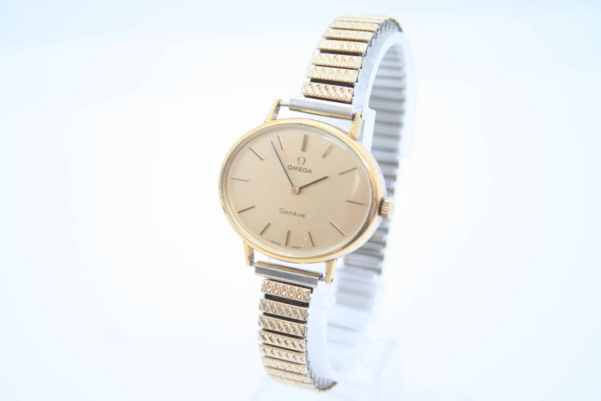 【並品 保障付 動作確認済】OMEGA Geneve Gold Dial Mens Watch オメガ ジュネーブ 手巻き メンズ 時計 #W138