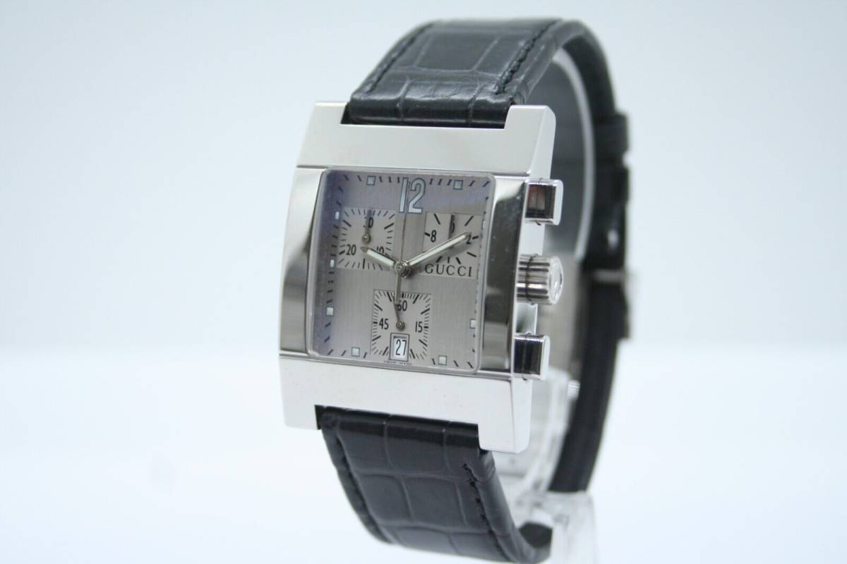 上品 Date Quartz Chronograph Made Swiss 7700 秒針不動】GUCCI