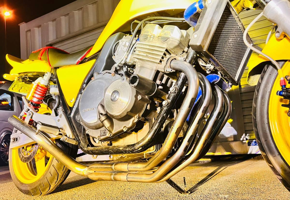 REDSTAGE CB400SF NC31 飛燕 スタンダード 4-2-1 オリジナルマフラー メッキ サイレンサーセット レッドステージ HONDA 旧車 BEET 当時物_画像2