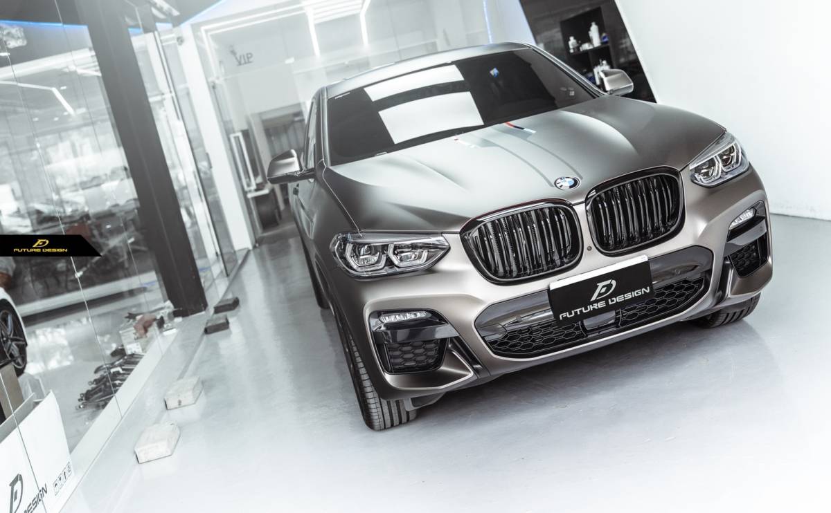 【FUTURE DESIGN】BMW G01 X3 G02 X4 前期 フロント用 艶ありブラック キドニーグリル センターグリル Performance style II_画像4