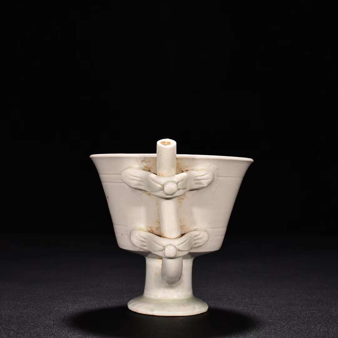 宋時代 定窯 白磁 高足吸杯 唐物 中国美術 工芸品 高さ10.5cm 直径12cm【HB702】_画像2