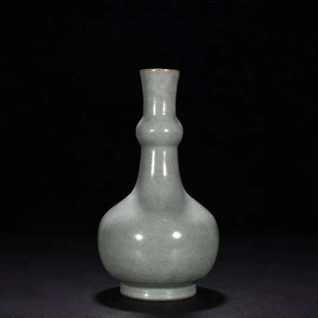 宋時代 官窯 青磁 胆瓶 唐物 中国美術 工芸品 高さ23.5cm 直径14cm【HB707】_画像1