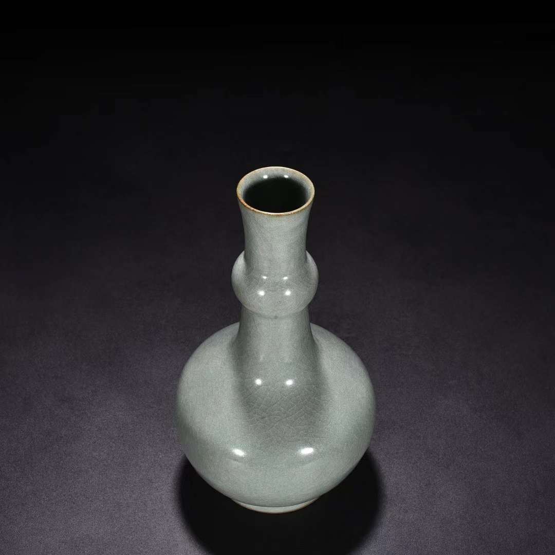 宋時代 官窯 青磁 胆瓶 唐物 中国美術 工芸品 高さ23.5cm 直径14cm【HB707】_画像7
