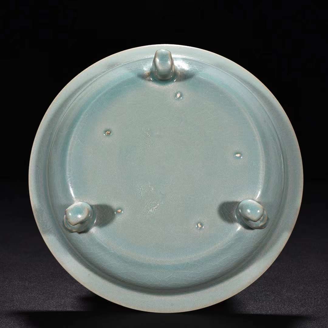 流行り の ブランド 宋時代 汝窯 天青釉 三足洗 唐物 中国美術 工芸品 高さ6cm 直径 宋