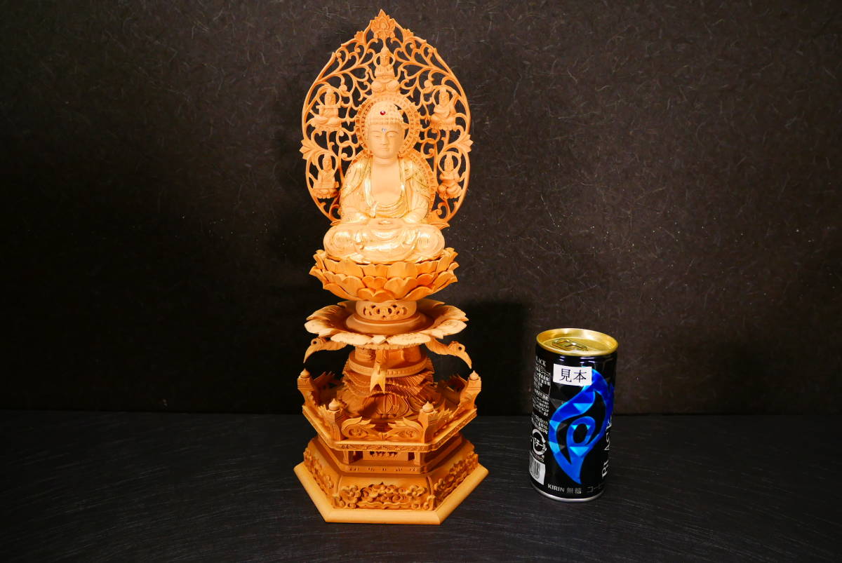 未使用保管品 最高級本金切金 ルビー ダイヤ入り 座釈迦 飛天 未使用保管品 最高級本金切金 ルビー ダイヤ入り 座釈迦 飛天