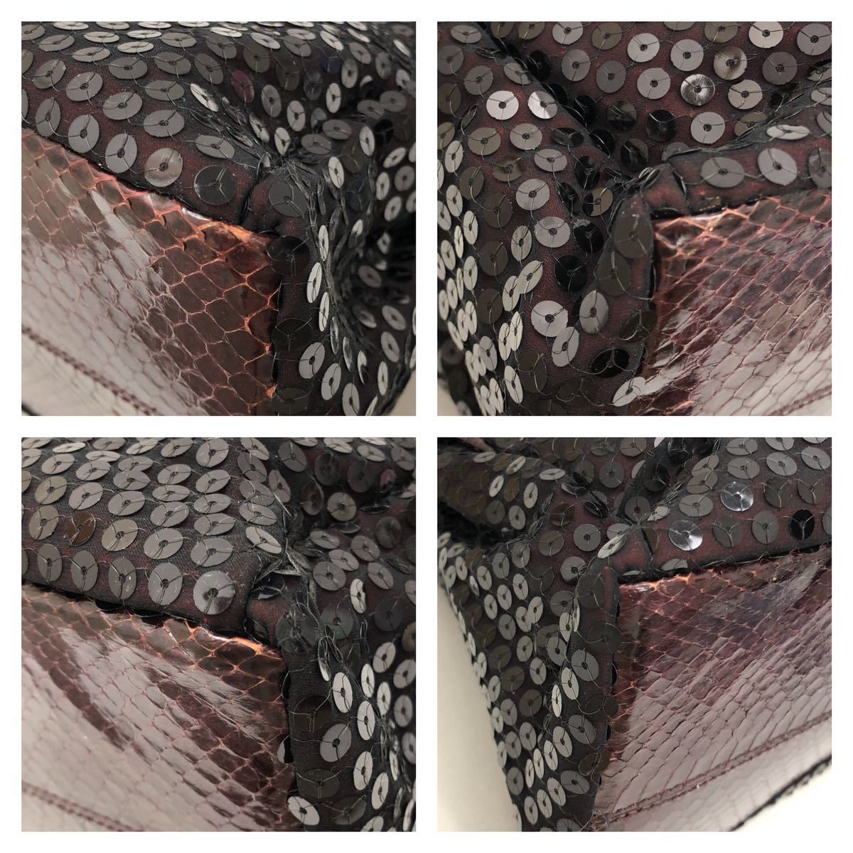 トゥリオ　ツェッポーニ　イタリア製　蛇皮　スパンコール　バッグ　18671819