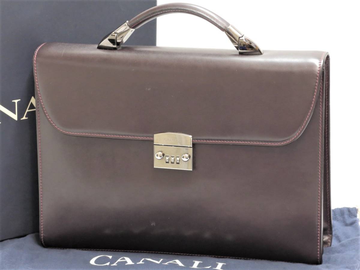 カナーリ　ビジネスバッグ　赤茶　ブラウン系　イタリア製　CANALI　18670765
