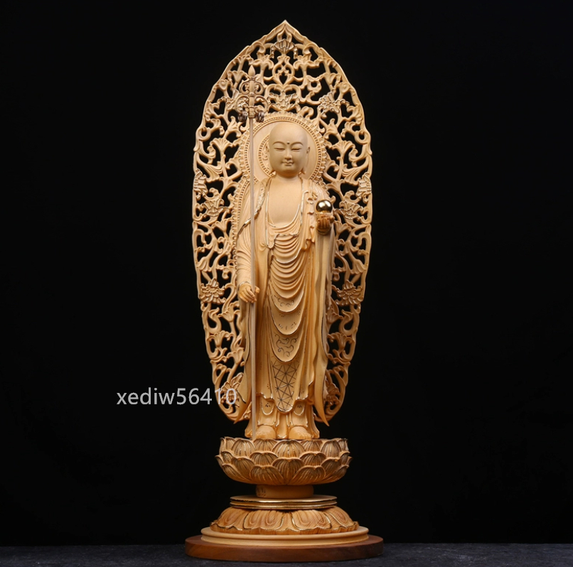極上品 貴重品 仏教美術 精密彫刻 仏像 手彫り 桧木製 地蔵王菩薩高 さ約53ｃｍ