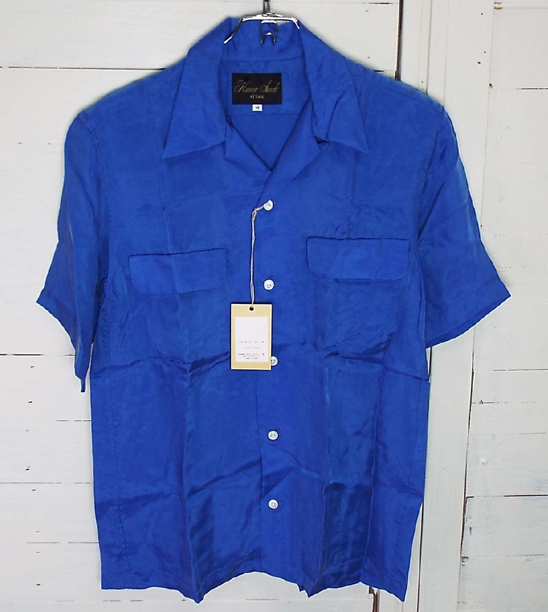 O500〇HAVERSACK(ハバーサック)オープンカラー キュプラシャツ 半袖 Mサイズ 下札付