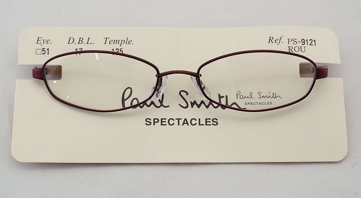 T2388[未使用]Paul Smith Spectacles(ポール・スミス・スペクタクルズ)眼鏡フレーム メガネ 伊達眼鏡レンズ PS-9121 ROU 51□17-135