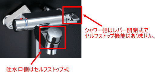 パブリックスペースにおすすめ。自動で止まるセルフストップ付シャワー水栓　LIXIL・INAX　BF-2141TSD_画像2