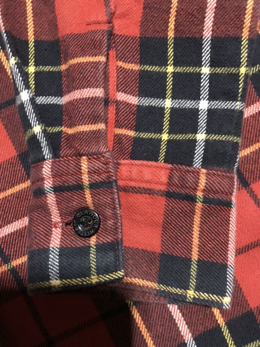 *HYSTERIC GLAMOUR Hysteric Glamour * long sleeve check flannel shirt * free size * red group * cotton 100%* Vintage made in Japan 