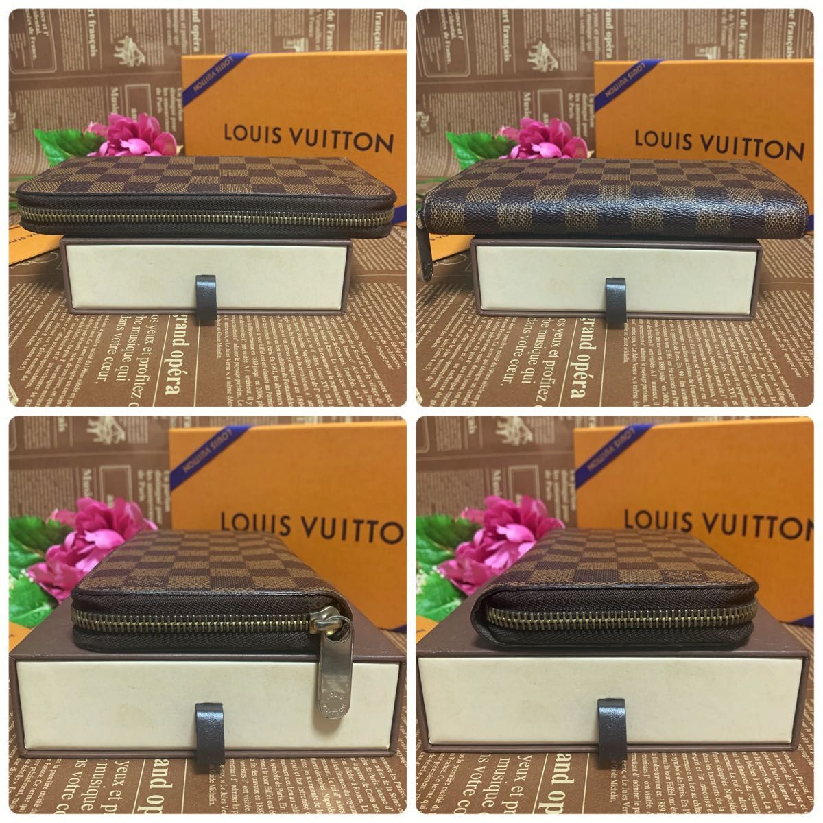 ★美品★LOUIS VUITTON ルイヴィトン　ジッピーウォレット　ダミエエベヌ　ラウンドファスナー　長財布