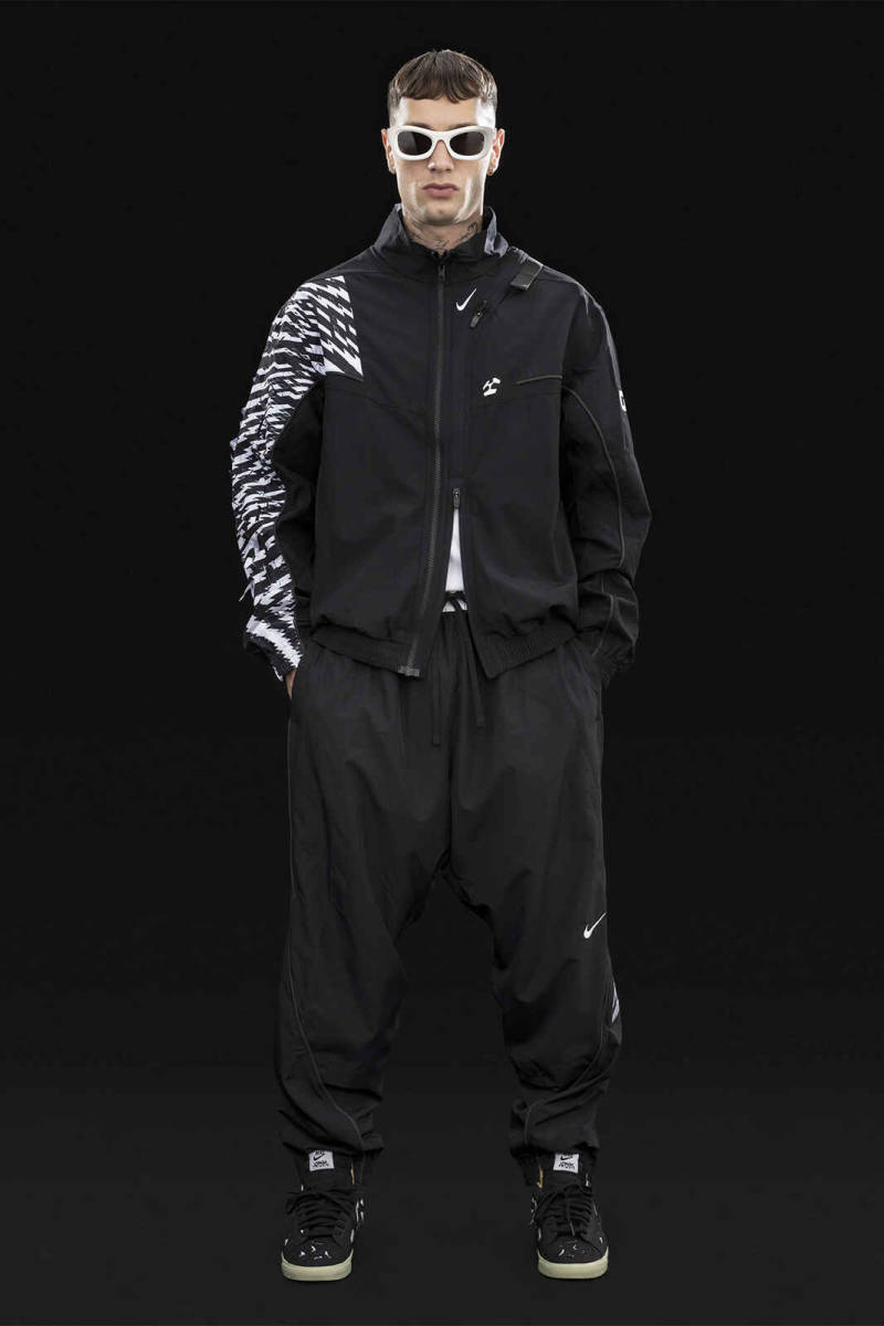 新品 Nike x ACRONYM Woven Jacket+Pants Sサイズ Black/Black/White/Black アクロニウム ナイキ ウーブン ジャケット パンツ セットアップ_画像1