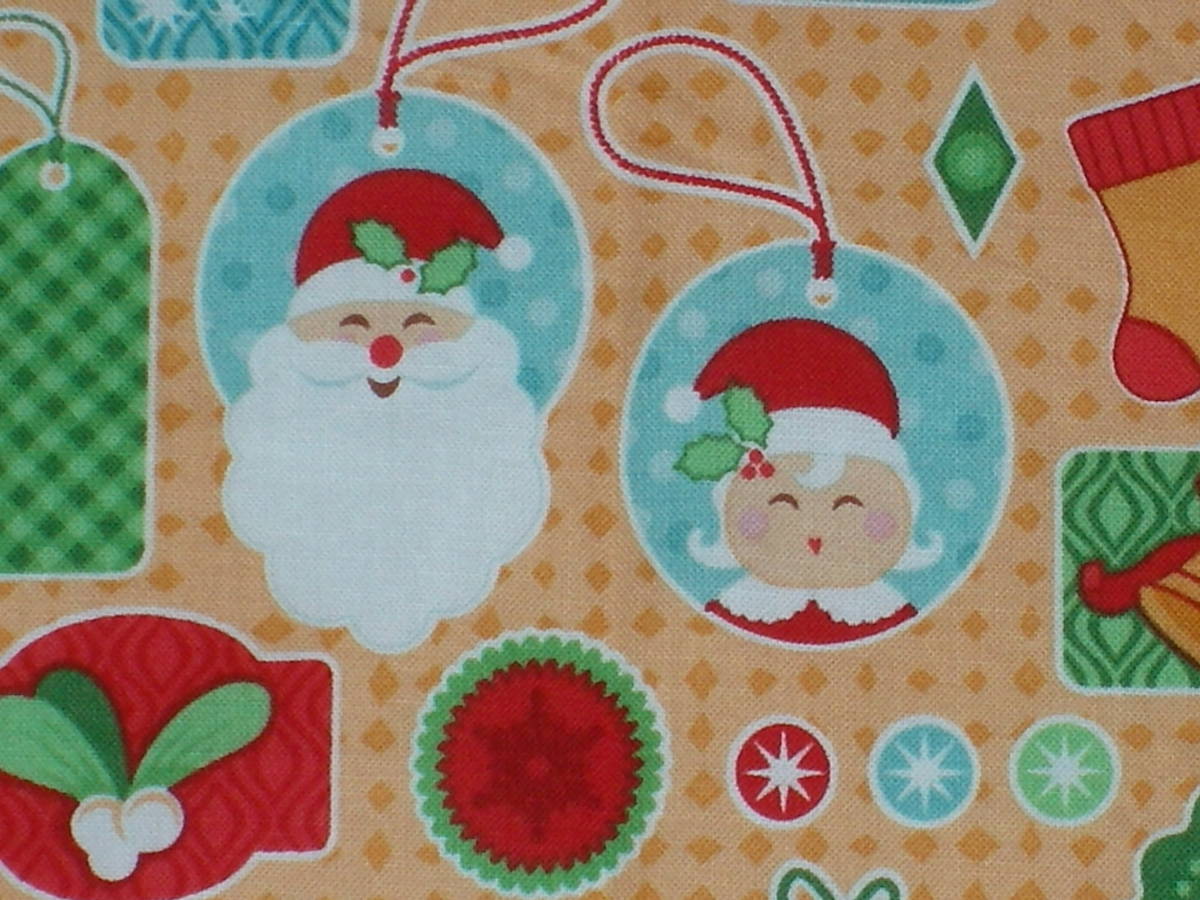 クリスマス！手作り、綿１００％、テーブルクロス、クリスマスの飾り、オレンジ_画像3