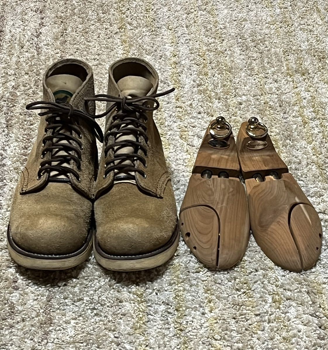 海外輸入】 90s 半円犬タグ REDWING 8167 シューツリー付き スエード