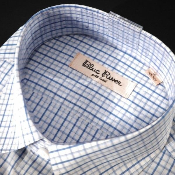 ブルーリバー フレックス社 メンズ 形態安定 半袖 レギュラーカラーシャツ