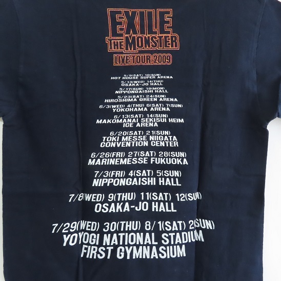 〓USED〓 EXILE Tシャツ 〓　LIVE TOUR 2009 THE MONSTER　〓　ネイビー　Ｓ_画像6