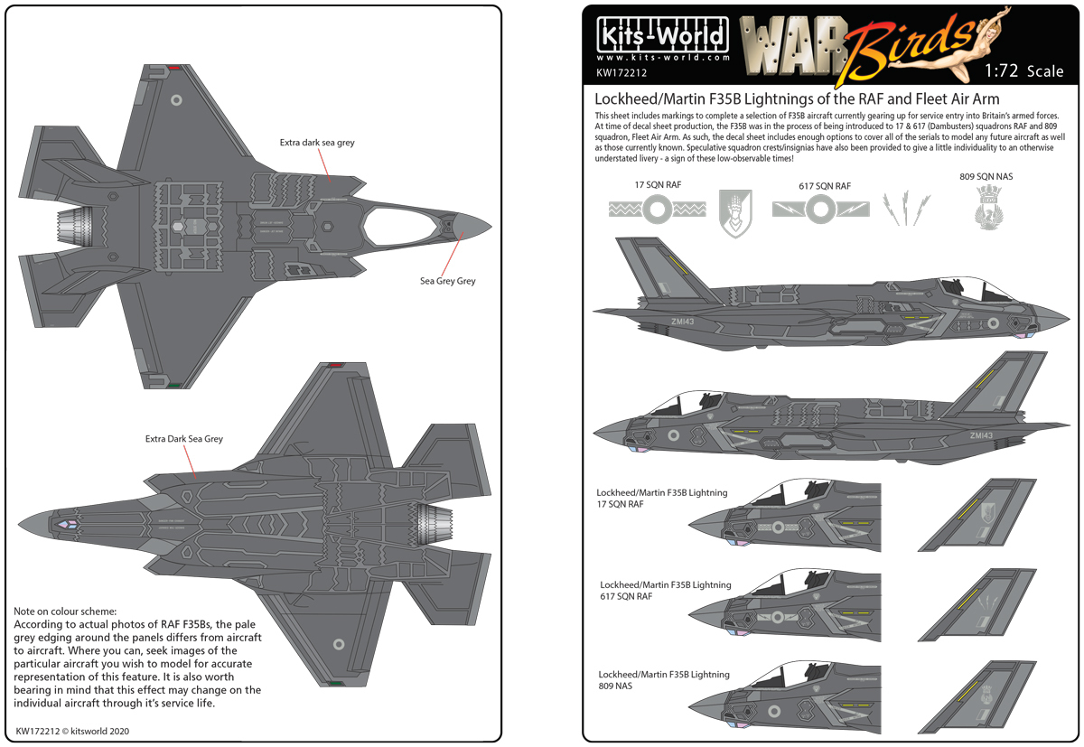 Kits-World(172212)1/72 英空軍 F-35B用デカール