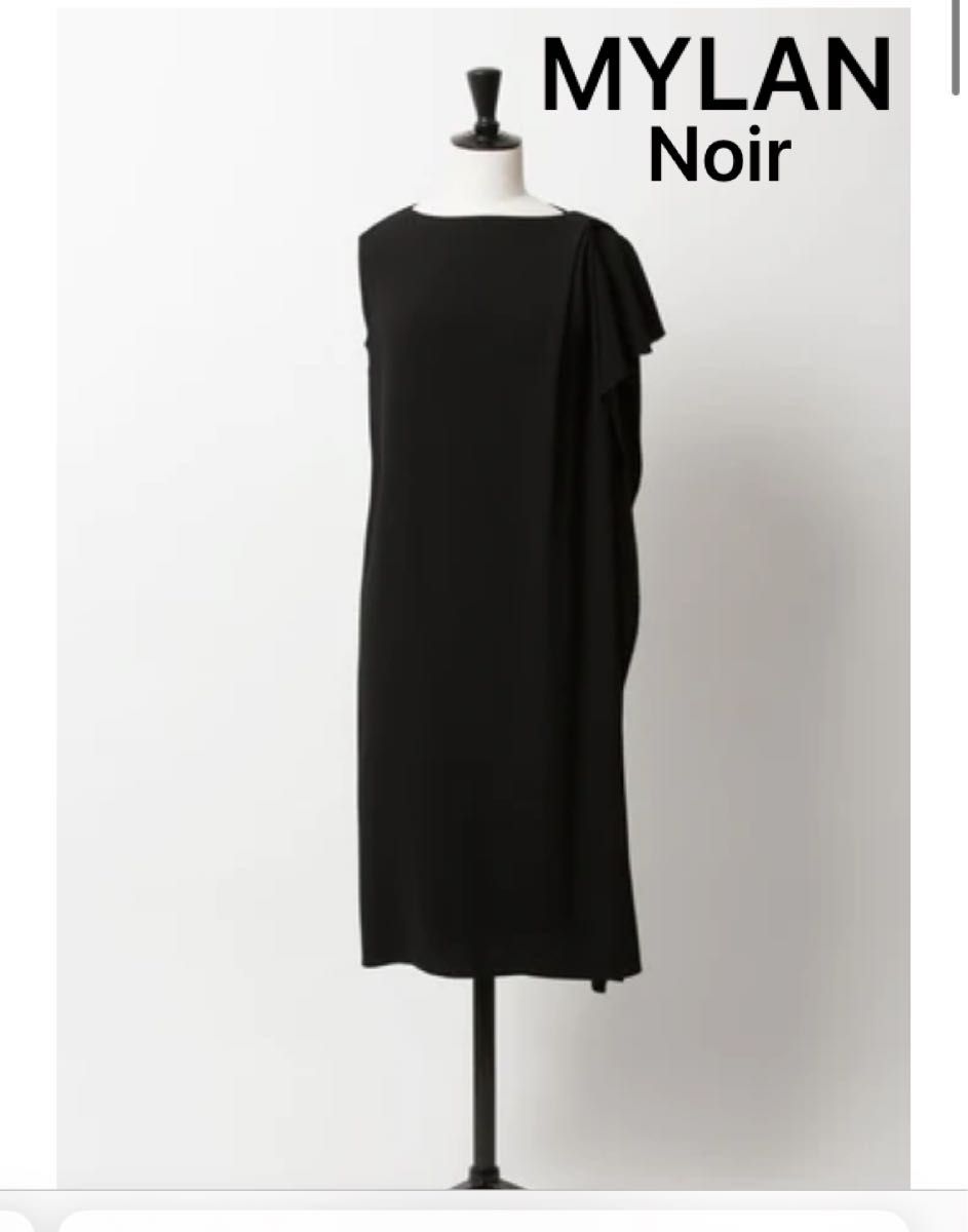 【訳あり】マイラン ノアール ブラックドレス Asymmetry Sleeve Dress | Noir