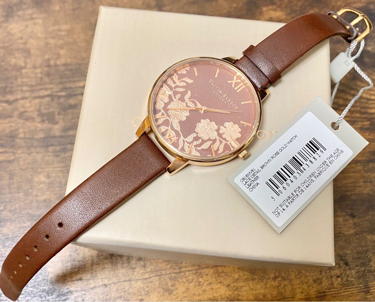 【新品】Olivia Burton ブラウンガーデン レリーフフラワー柄