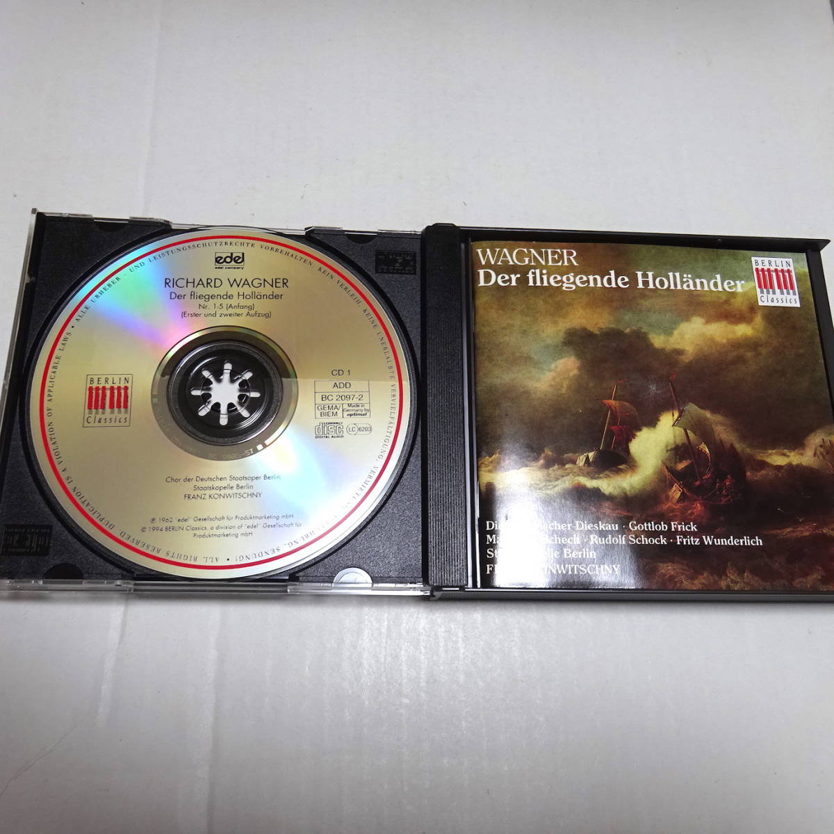輸入/BerlinClassics/2CD「ワーグナー：さまよえるオランダ人 全曲」ディースカウ/フリック/シェヒ/コンヴィチュニー/ベルリン国立歌劇場管_画像3