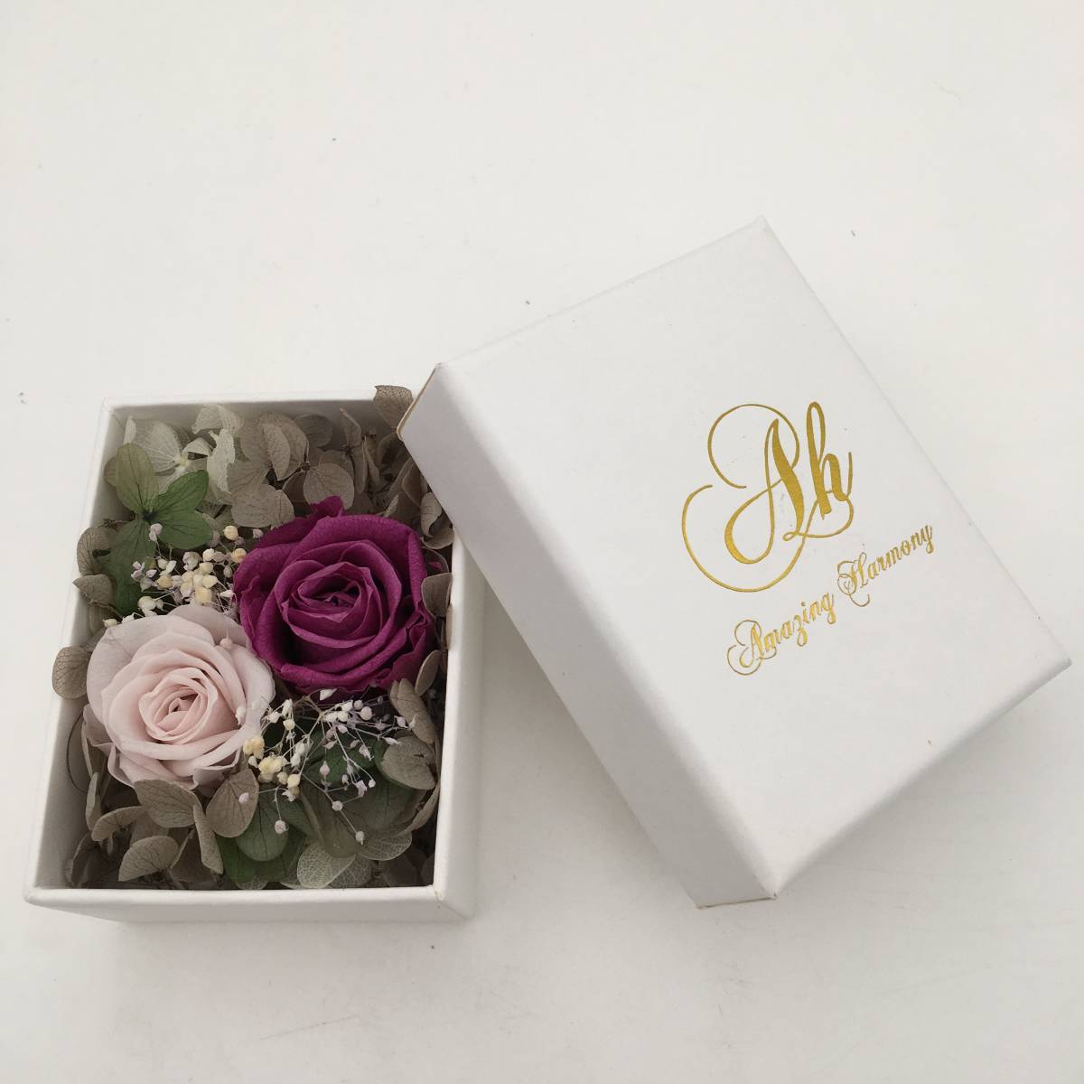 < новый товар > консервированный цветок box организовать ручная работа лиловый роза rose гортензия гипсофила праздник .. подарок подарок 