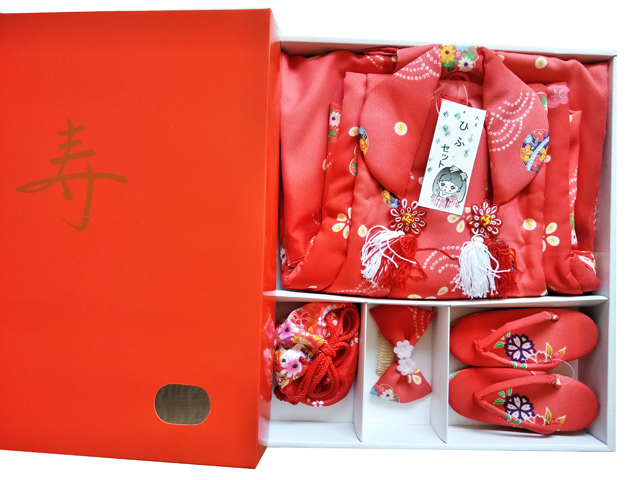 H455 Kyoto не использовался высококлассный 6 позиций комплект "Семь, пять, три" 3~5 лет для кимоно . ткань пальто длинное нижнее кимоно задний zori 17. украшение для волос комплект женщина .. праздник Новый год 
