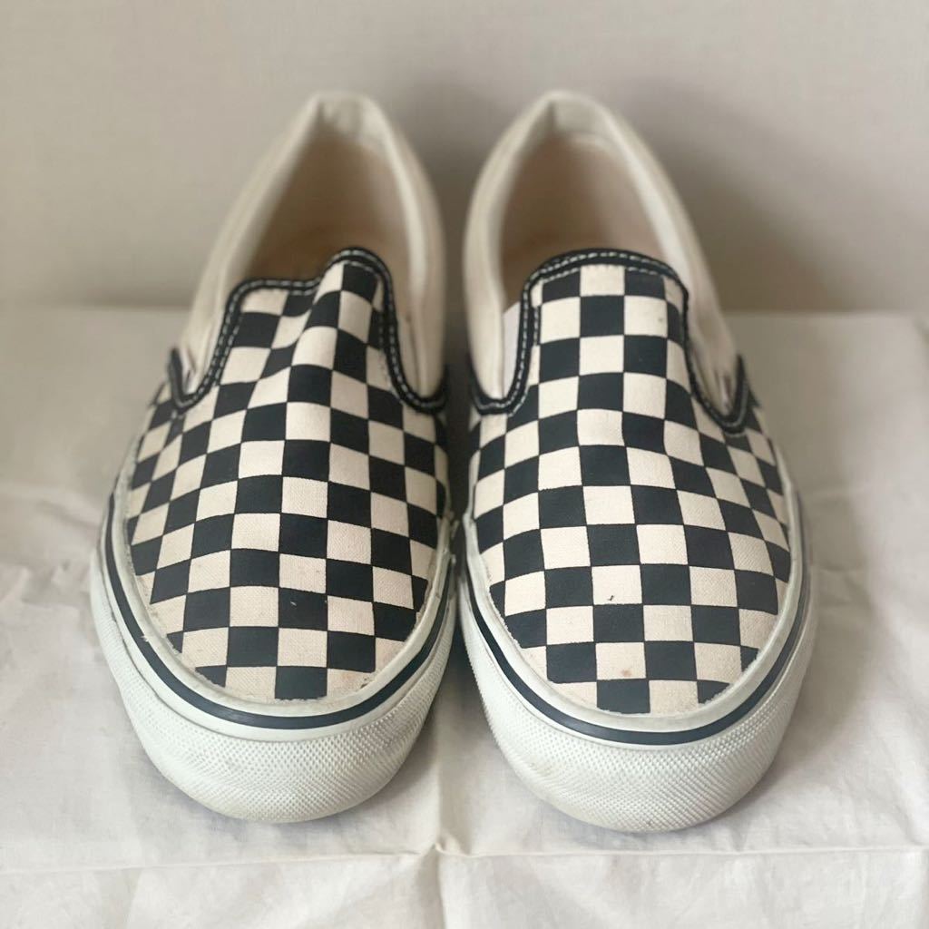 激レア ミント 90s VANS USA製 スリッポン 白黒チェッカー 81/2