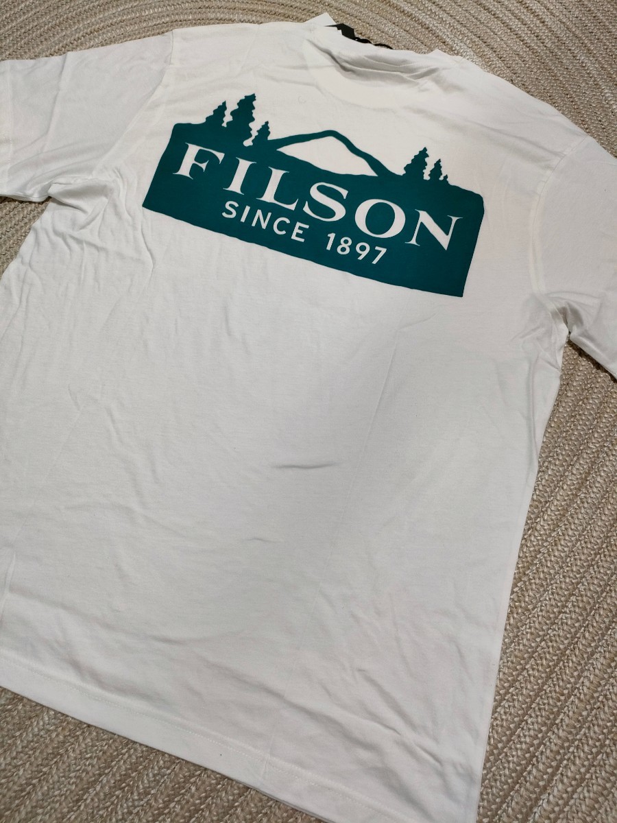 新品 未使用 フィルソン FILSON 半袖Tシャツ ホワイト 白 L コットン 柔らな生地感 アウトドア ミリタリー フィッシング 国内正規品_画像4