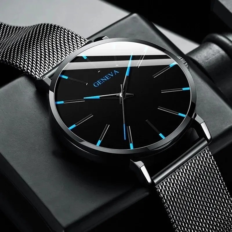 新品 最新 メンズ腕時計 スチールステン ファッション 薄型 時計 スポーツ腕時計 ブラック_画像2