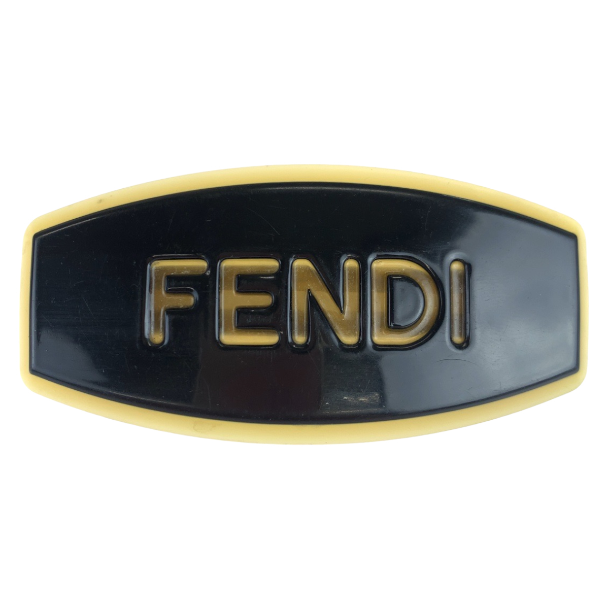 FENDI フェンディ ブラック 黒 ゴールド金具 プラスチック バレッタ 髪飾り レディース 403507_画像2