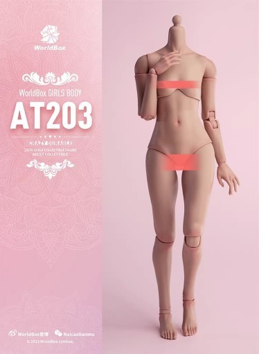 WorldBox AT203 1/6スケール女性素体 女性ボディ 美少女素体 ボディメイク付き サンタン 麦肌色 モデル体型（検 tbleague Phicen