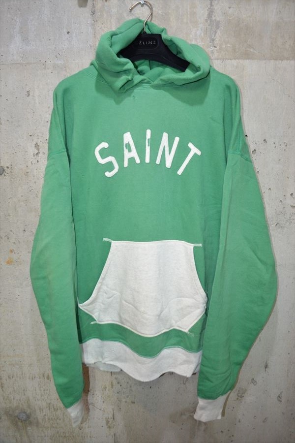 セントマイケル　SAINT MICHAEL FELT SWEAT HOODIE フェルト スウェット フーディー パーカー XL(SM-S22-0000-041) D4148_画像1