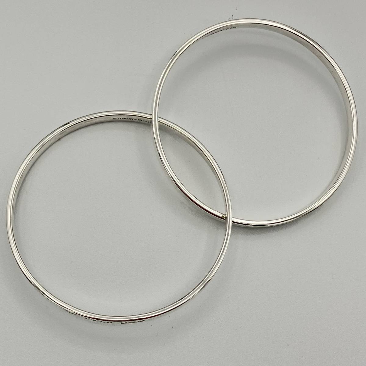 希少品 ティファニー 1837 インターロッキング ダブル バングル 2連 ブレスレット シルバー 925 Tiffany Double Silver  Bangle Bracelet