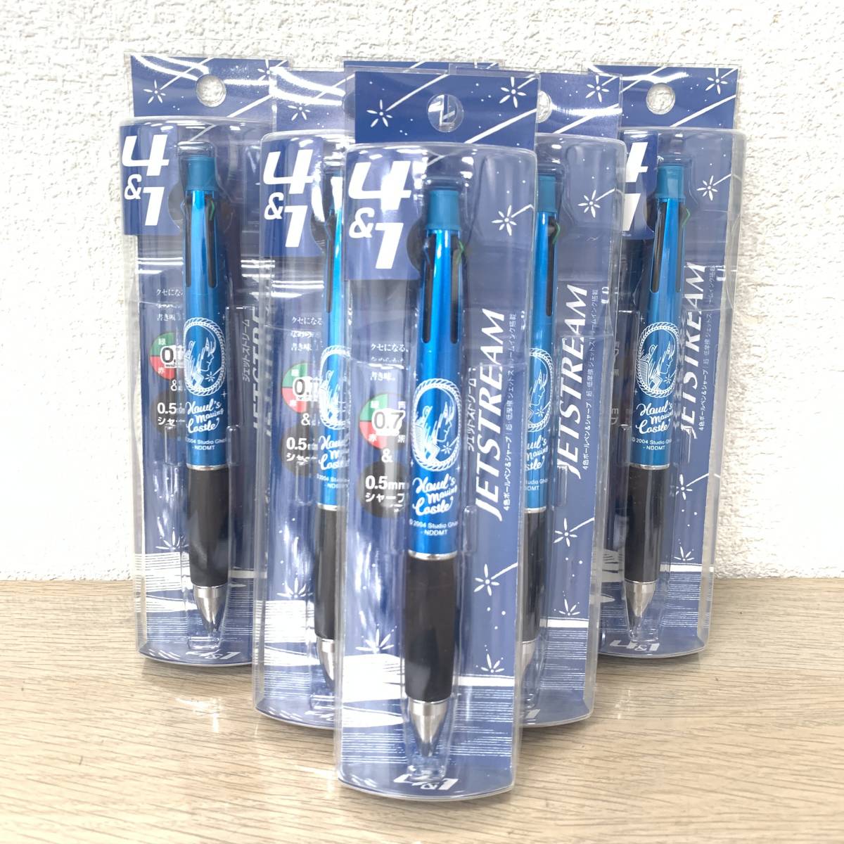 【未使用】ジェットストリーム 4&1 ハウルの動く城 4色ボールペン 6本セット (0.7mm)＋シャープペン(0.5mm) 0921-05 日本製 ジブリ 3F579