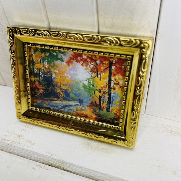 p136*. leaf . beautiful street road * doll house for miniature picture Picture wall . portrait painting work of art .Doll House Blythe Blythe Lee men to
