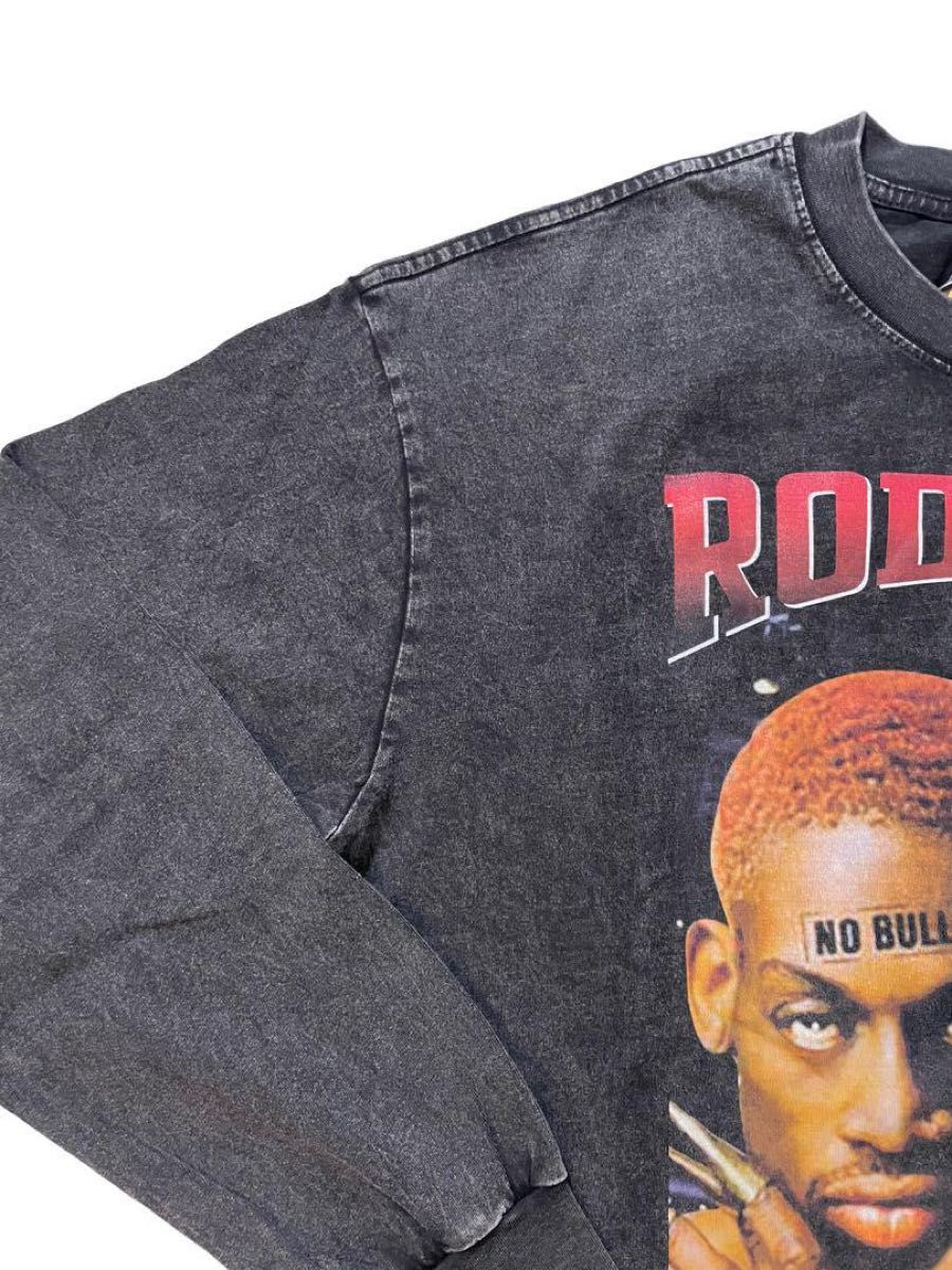 【SALE】デニス・ロッドマン　Rodman　ブルズ　長袖　Tシャツ　XL　ブラック