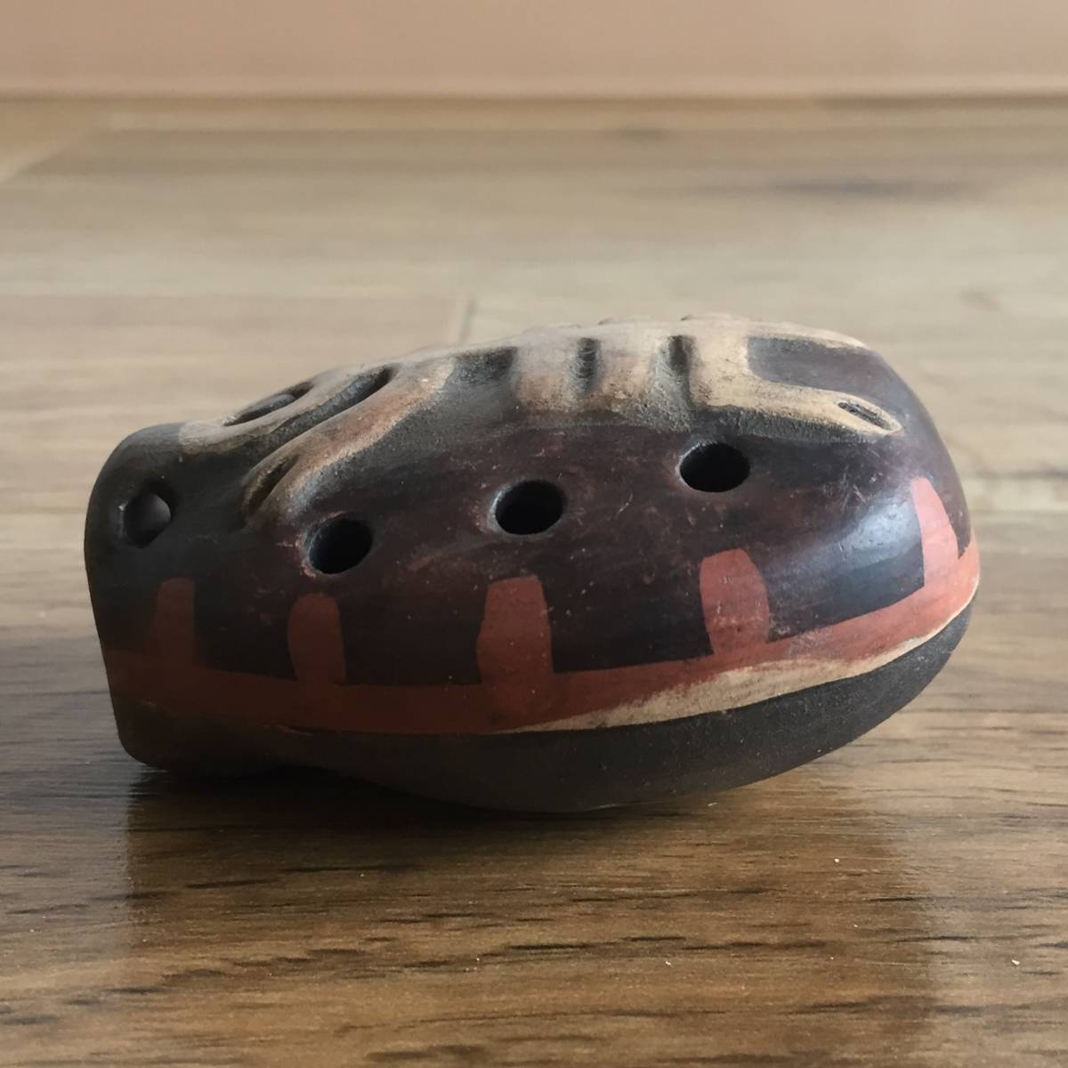  Vintage окарина дудка флейта Южная Америка Chile Chilean Spirit Ocarina раса народные товары народные обычаи музыкальные инструменты керамика керамика керамика примерно 6.5cm×5.3cm×3.5cm
